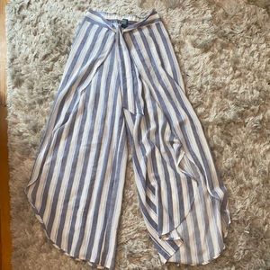 Blue & White Flowy Pants